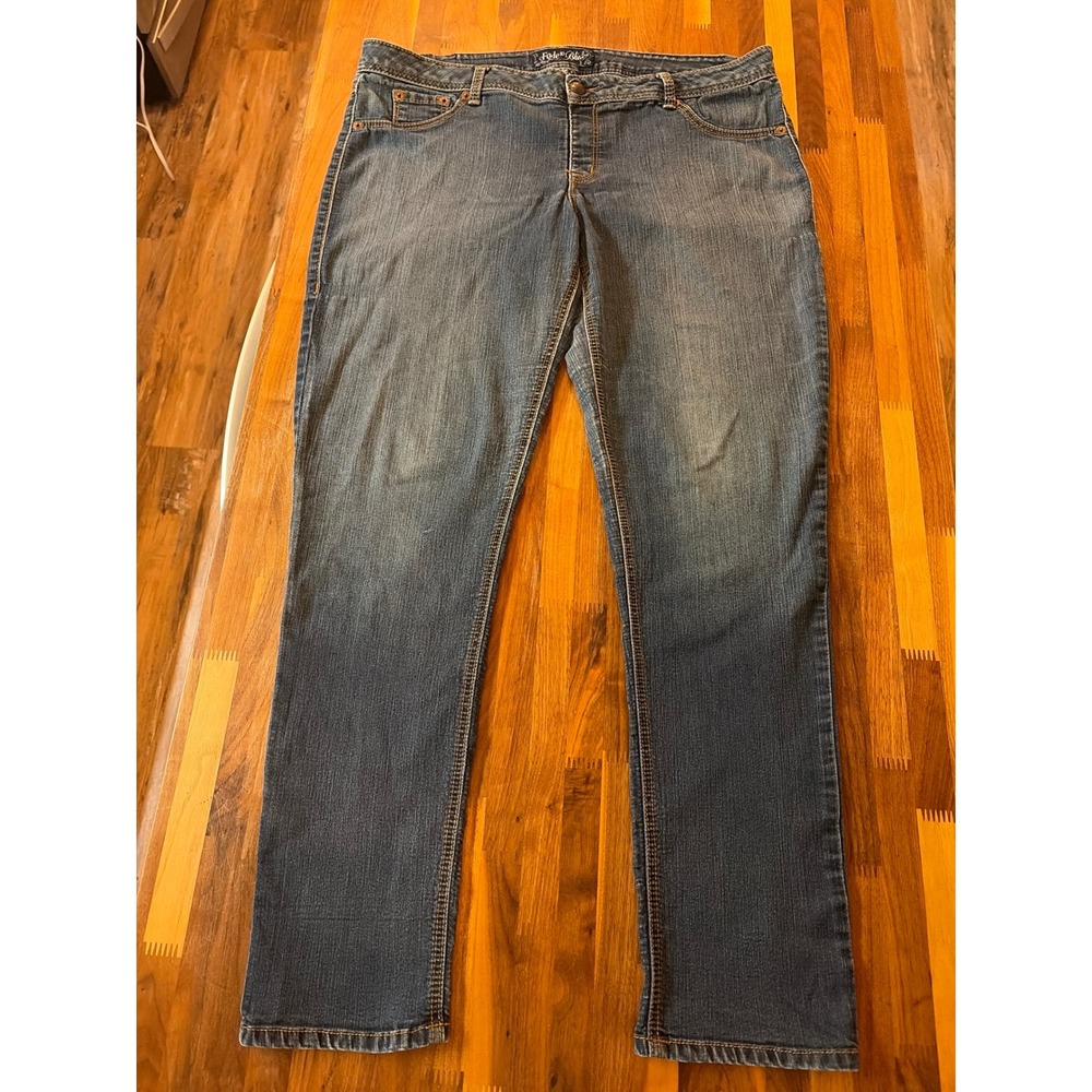 Fade to Blue Womens XL Missy Straight Leg Jeans Medium Wash Stretch H5025001GM